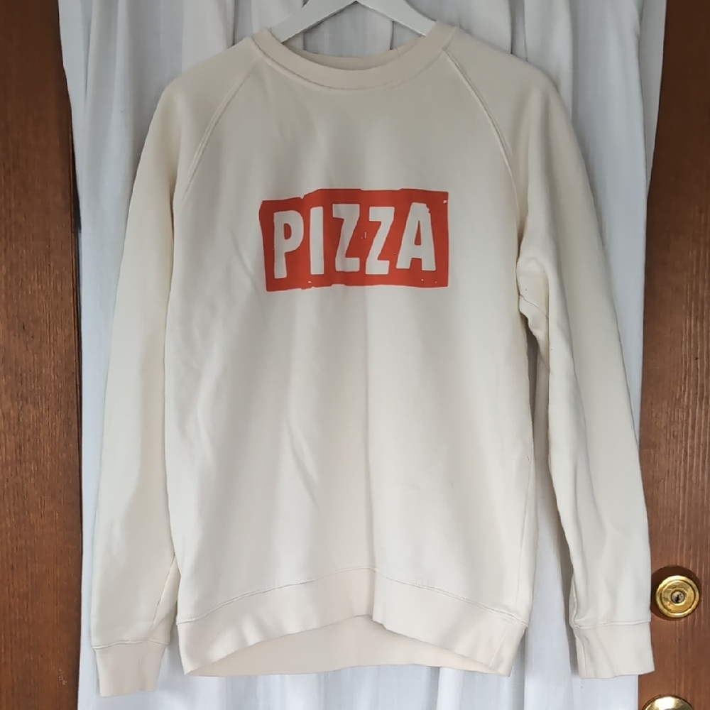 Cream 'Pizza' Graphic Sweatshirt